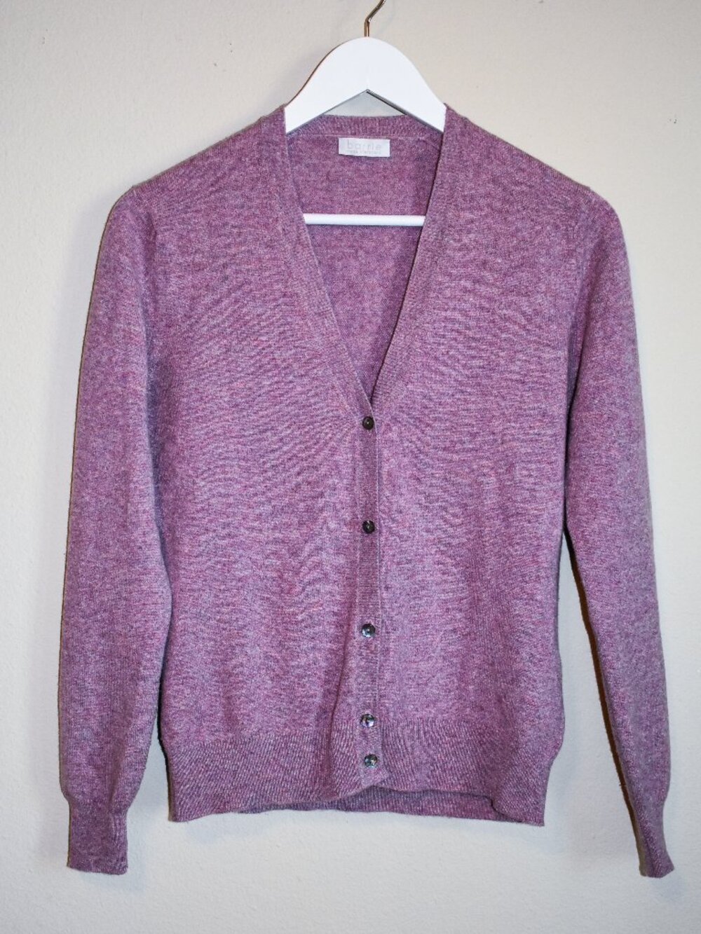 Barrie Scotland 100% Cashmere Cardigan Mauve Lilac Size M